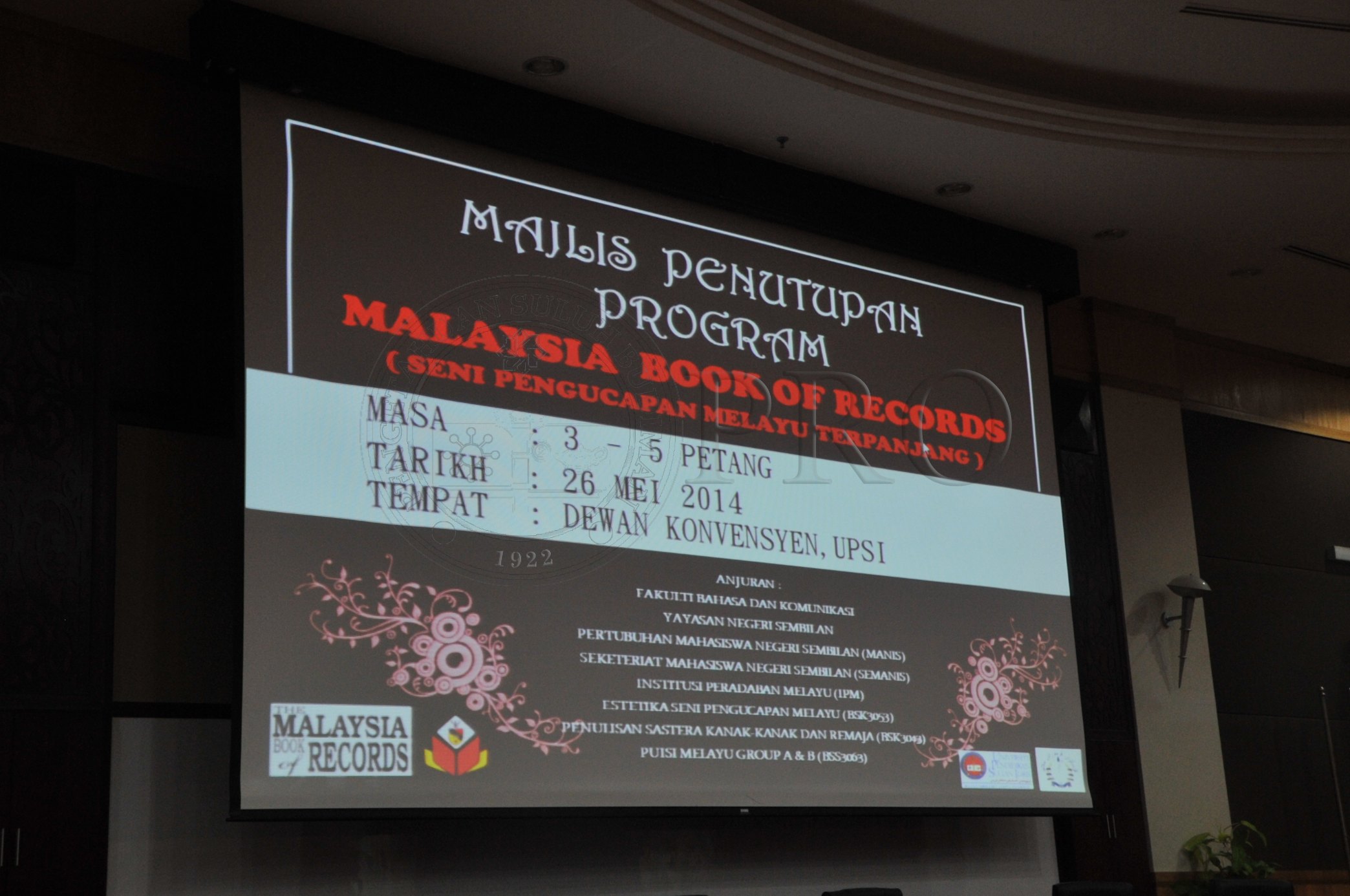 26 Mei 2014 Majlis Penutupan Book Of Records Seni Pengucapan Melayu Terpanjang